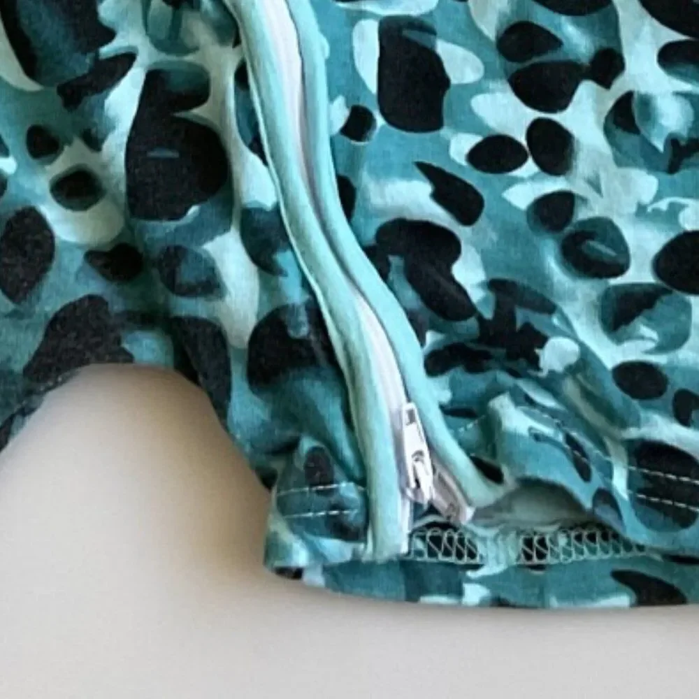 Kids Tales Camo Romper Shorts Double Zipper Pajamas